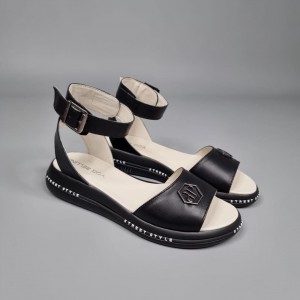 Жіночі босоніжки Прада Блек 